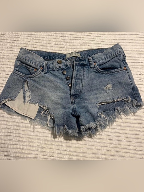 We The Free Pants - We The Free Light Blue Distressed Denim Cutoff Shorts